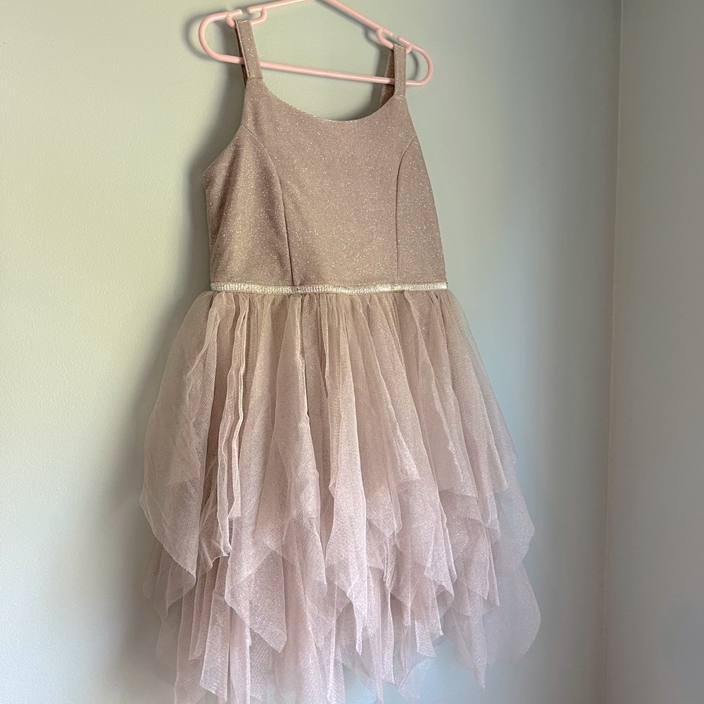 Champagne Sparkly Tutu Dress Size 7/8